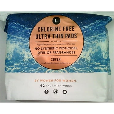L. Chlorine Free Ultra Thin Regular Absorbency Pads with Wings 42 Count
