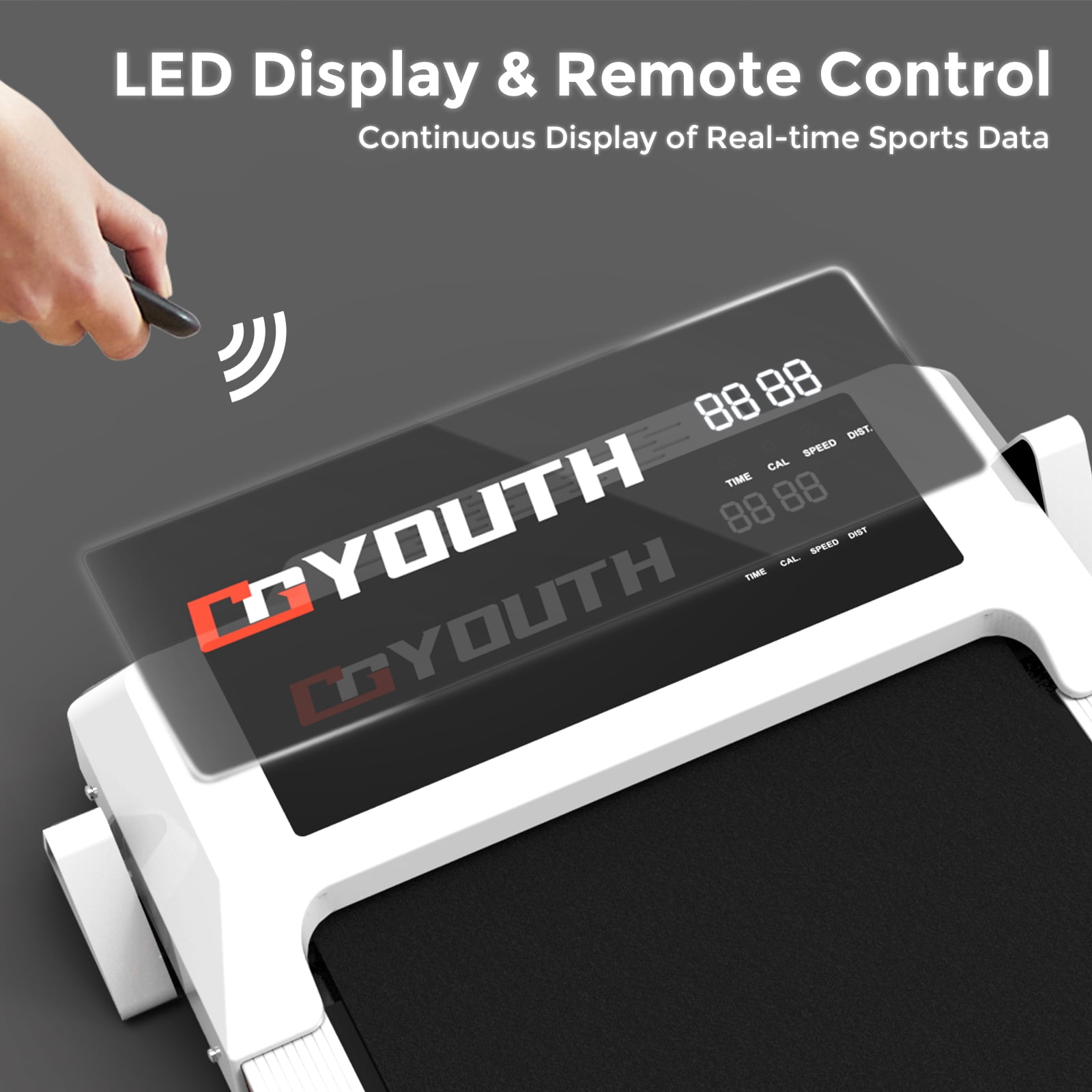 GOYOUTH Incline Mini Walking Pad, Portable Under Desk Treadmill, Installation-Free, 265 lbs Capacity