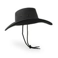 thumbnail image 4 of Cowboy Hat, Sun Hat Faux Felt Leather Suede Travel Cap Western Hat Outdoor Sun Protect Black, 4 of 7
