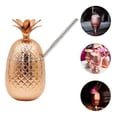 thumbnail image 5 of Paquete de 6 Vasos para Bebidas de Piña, Vaso de Piña de Cobre de 450 Ml con Pajita Estirada, Vasos para Fiesta de Luau Hawaiano, 5 of 5