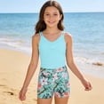 thumbnail image 3 of lnmuld Girls 2 Piece Ruffle Tankini & Swim Shorts Set UPF 50+ Sun for Toddler Kids Beach Pool Size:11-12 Years, 3 of 6