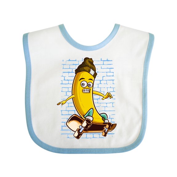 Inktastic Skateboarding Banana Funny Skater Boys or Girls Baby Bib
