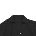 thumbnail image 6 of Women's Fashion Summer Solid Color Short Sleeve Lapel Full Button Detachable Button Shirt Top Black, 6 of 6