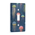 thumbnail image 2 of Yayeee Toggle Light Switch Wall Plate 1-Gang 4.5"x2.7" Home Decorative Outlet Cover, Cartoon Jellyfish Pattern, 2 of 7