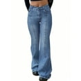 thumbnail image 3 of EMMIOL Women's Mid-High Waist Stretchy Flare Bell Bottoms Jeans Y2K Vintage Washed Bootcut Denim Pants for Casual,Streetwear, 3 of 6