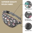 thumbnail image 5 of Fanny Pack Gray Christmas Snowman Pattern Waist Pack Bag,Running Cross Bag,Waterproof Large Fanny Packs for Women Men for Travel Running Hiking Cycling, 5 of 6