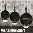 thumbnail image 5 of 3-Piece Black Cast Iron Skillet Set – Pre-Seasoned Frying Pans (6, 8, 10 Inch) – Oven, Stove, Grill, Campfire Safe – Easy to Use, 5 of 6