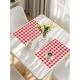 thumbnail image 5 of Red White Plaid Placemats Set of 8, Modern Farmhouse Buffalo Check Gingham Placemats for Dining Table, Place Mats for Kitchen Tabletop, Waterproof Wipeable Dining Table Mats Set, 5 of 9