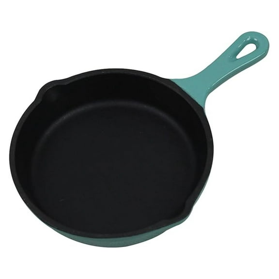 Cast Iron Enameled Cookware (Skillet 5", Aqua)