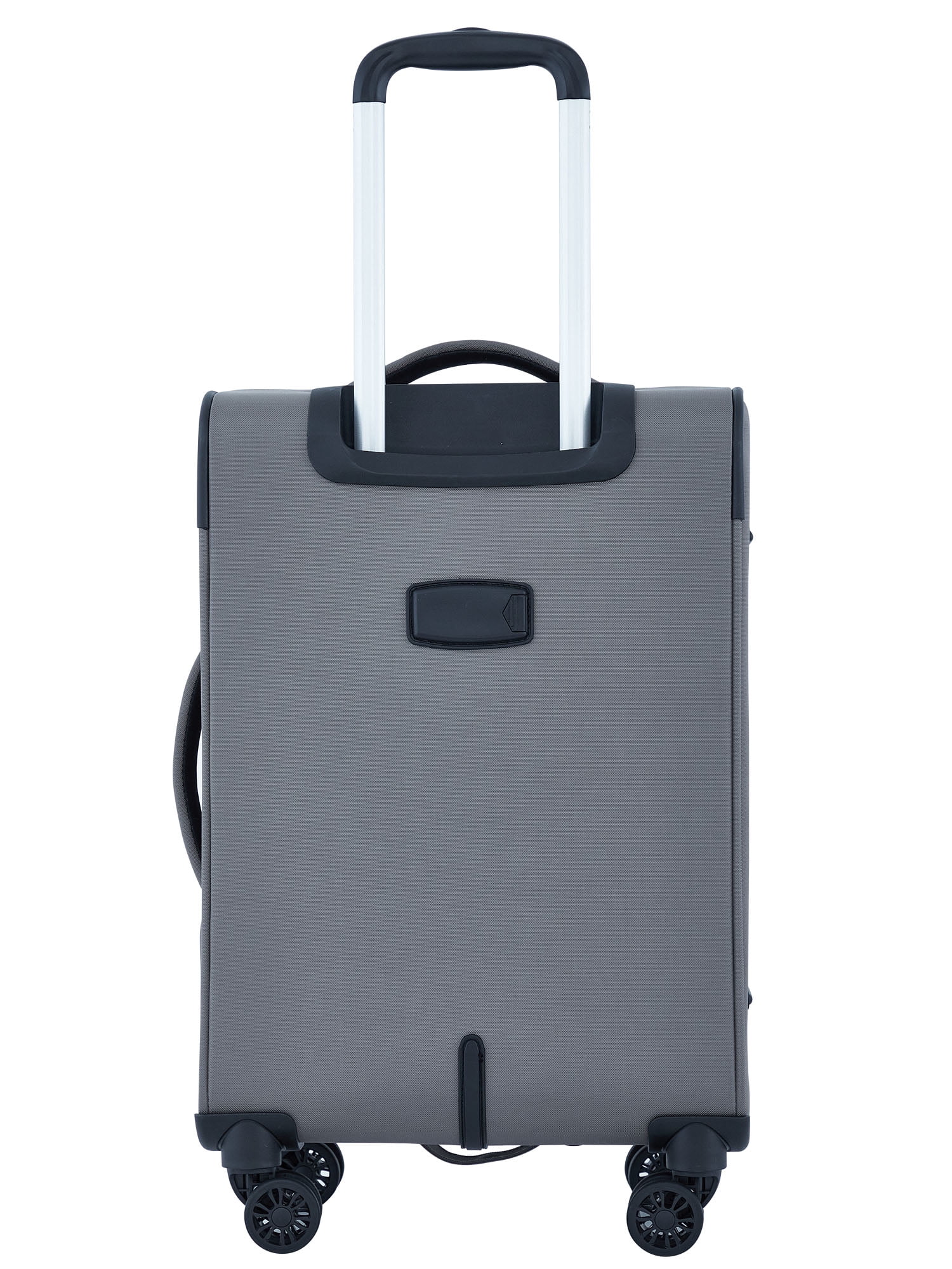 Wrangler 20-inch Soft-Side Expandable Rolling Carry-on with 8-Wheel Spinner System, Sharkskin Grey