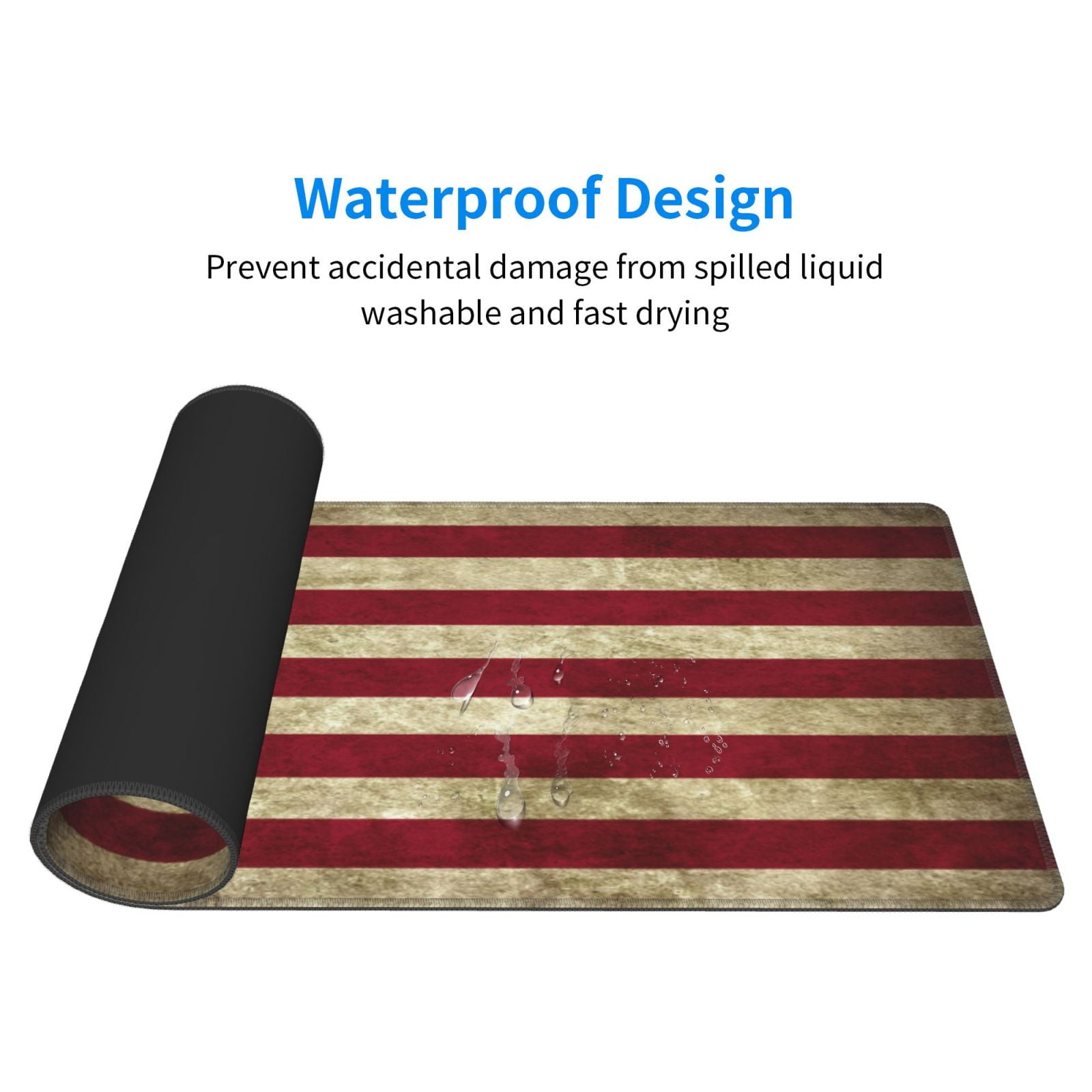Large Gaming Mouse Mat Retro Us America Flag Long Extended Mousepad Desk Mat Non-Slip Rubber Micepads (31.5 X 11.8 Inches)\r\n