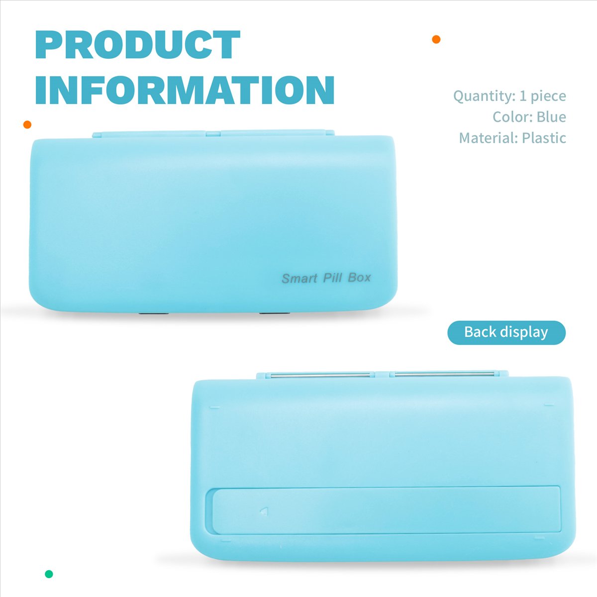 Smart Pill Dispenser Medicine Pill Box Organizer for Storage Organizer Container for Pills Box(Blue)