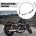 thumbnail image 2 of 60cm 23.62" Motorcycle Braided Steel Brake Clutch Oil Hoses Line Pipe Clutch Throttle Gas Line Fuel Pipe Silver Tone, 2 of 6