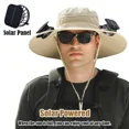 thumbnail image 6 of ASTRAEA Solar Fan Hat, Wide Brim Sun Hat with 2 Solar Fan, UPF 50+ Fishing Hat for Men Women, Outdoor Bucket Cap for Hiking Camping Fishing, Grey, 6 of 10