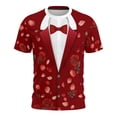 thumbnail image 6 of Xuyuer Valentine's Day Women's Tshirts Holiday Party Funny Costume 3D Print Funny Tuxedo Graphic Novelty Short Sleeve Crewneck Shirt Circus Costume Showman T-Shirts, 6 of 9