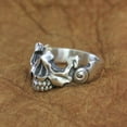thumbnail image 4 of 925 Sterling Silver Half Skull Face Ring Biker Punk Jewelry TA275 US Size 14, 4 of 15