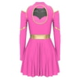 thumbnail image 4 of TiaoBug Women's School Musical Party Dress Halloween Cheerleading Costume Fancy Dress Cosplay Uniform Dresses Hot Pink S, 4 of 7