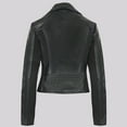 thumbnail image 6 of Leather Jacket Sevevn Womens Faux Leather Motorcycle Jackets Classical Black PU Slim Short Biker Coats, 6 of 7