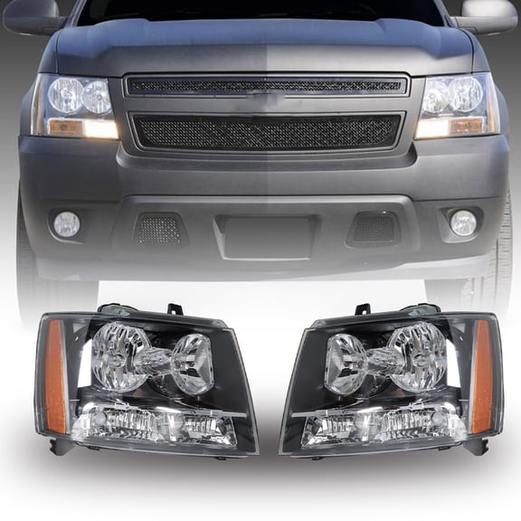 Genrics Replacement for 2007-2014 Chevy Suburban Tahoe Avalanche Headlights Left Driver & Right Passenger Side 20760578 GM2503263 GM2502263