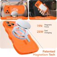 thumbnail image 3 of 3 in 1 Magnetic Wavy Case for iPhone 17 Pro Max 6.9", Matte Protective Case with Screen Protector and Wrist Strap，Orange, 3 of 7