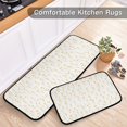 thumbnail image 5 of 2-Piece Kitchen Mat Set Non Slip Washable Floor Mats Decorative Rugs for Kitchen Sink Laundry Tiny Yellow Flowers Pattern, 5 of 7