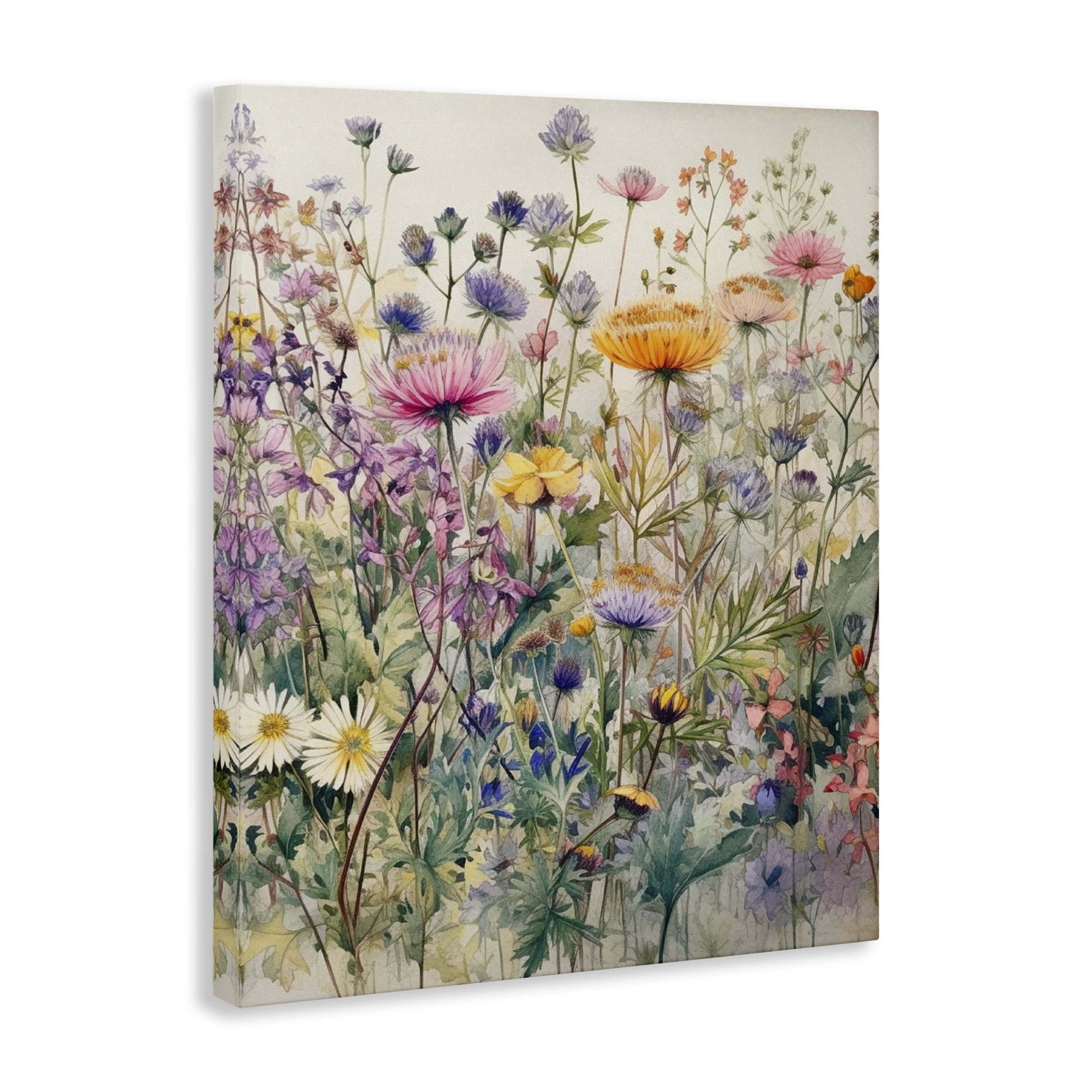 Stupell Industries Mixed Wild Flowers Plants & Flowers Painting Wrapped Canvas Art Print Wall Art, 24 x 30