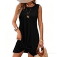thumbnail image 6 of Bxsruta Women's Sleeveless Twist Knot Tunic Dress - Casual Crew Neck Knit Summer Mini Dress, Pullover Lightweight Soft Breathable Stretchy and Comfortable Fabric for Everyday Wear, 6 of 7