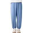 thumbnail image 2 of PMVFHDE Girls Pants Kids' Loose Solid Color Jogging Slacks 3 12 Years Old Dark Blue,5-6 Years, 2 of 4