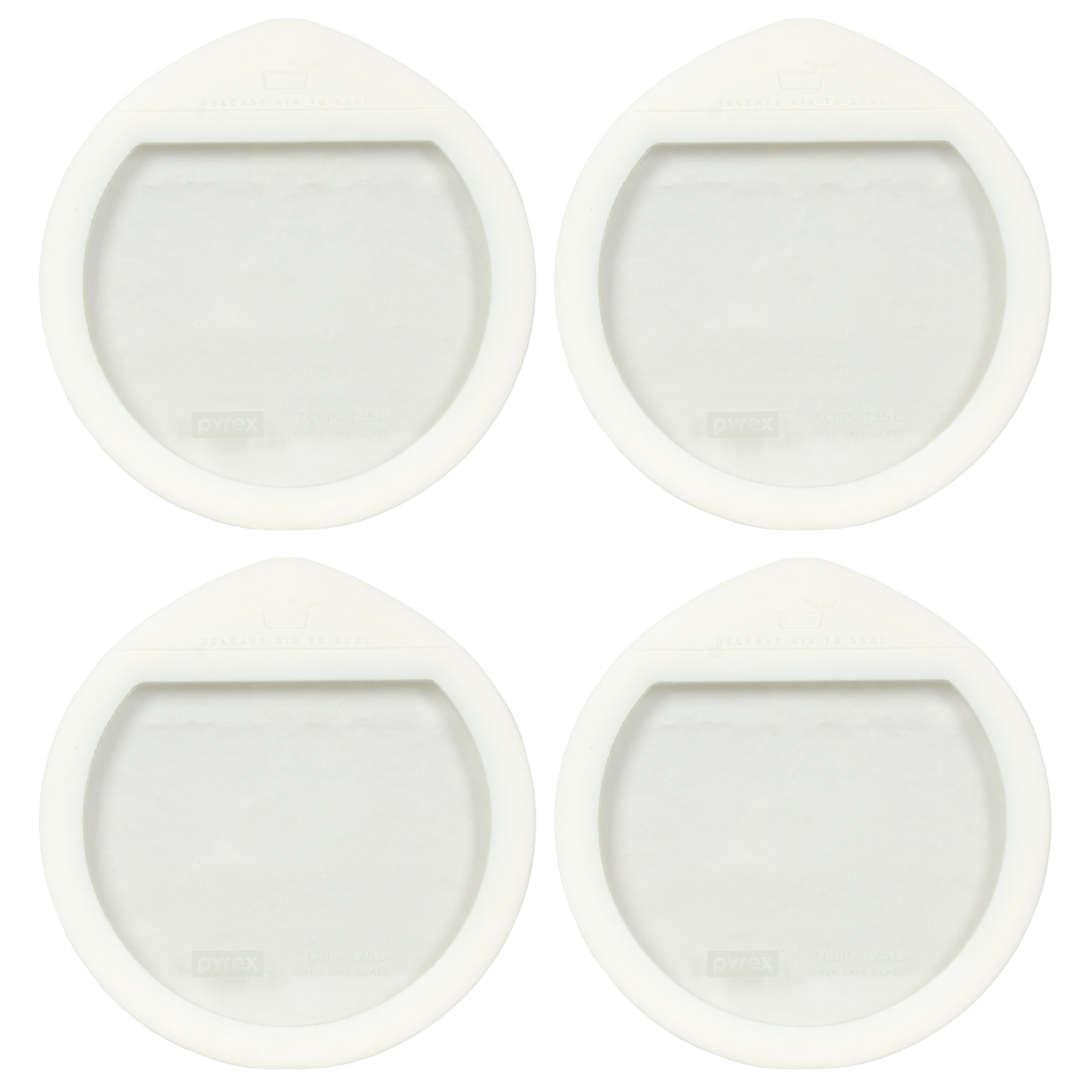 Pyrex Ultimate OV7402 Round Glass and White Silicone Replacement Lid