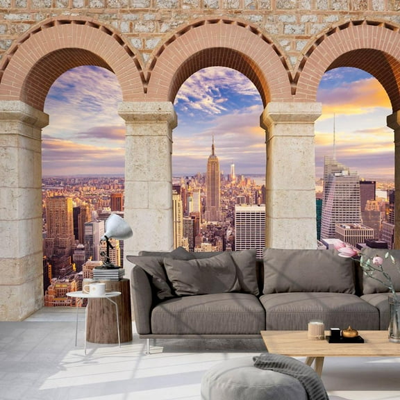 Tiptophomedecor New York Wallpaper Wall Mural - Pillars Of The City