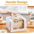 thumbnail image 7 of 10pcs 6x6x6 Inches Cake Boxes with Cake Boards Handles White Bakery Boxes for Cakes, Pastries, Chocolates, Cookies, Pie, Birthday Party, Wedding, Christmas, 7 of 7