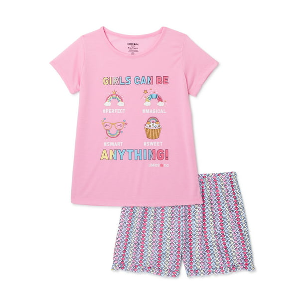 Limited Too - Limited Too Girls' Short Sleeve Pajamas, 2-Piece Set ...