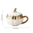 thumbnail image 3 of NWOKYZGH Ceramic Coffee Mug with Lid, Unique Porcelain Coffee Mug with Gold Trim, Large Electroplated Pumpkin Shaped Mug, Halloween Fall Pumpkin Coffee Cup for Men and Women, 3 of 6