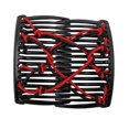 thumbnail image 4 of pitrice Pince à Cheveux Magique Extensible pour Femmes Double Coiffure Peignes pour Chignon Outils Rouge, 4 of 8