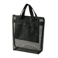 thumbnail image 2 of PRINxy Mesh Shower Bag Travel Storage Bag Portable Beach Bag Cosmetic Organizer Handbag Mesh Travel Shower Caddy Tote Bag for Gym, Swim, Bathrooms Black, 2 of 8