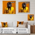 thumbnail image 4 of Designart "Yellow Suited Gorilla II" Animals Framed Wall Art - Yellow Gorilla Hallway Framed Wall Art Decor, 4 of 6