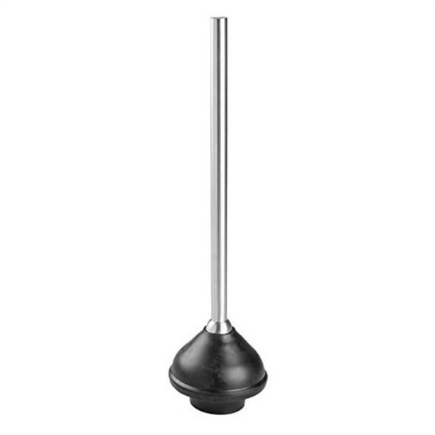 interdesign forma toilet plunger for bathroom black/brushed stainless