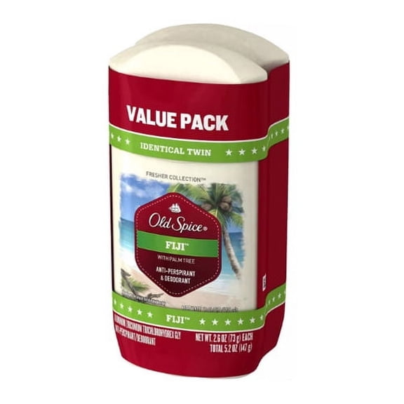 Old Spice Invisible Solid Antiperspirant and Deodorant for Men Fiji with Palm Tree, Twin pack, 2 X 2.6 Oz, 2 Pack