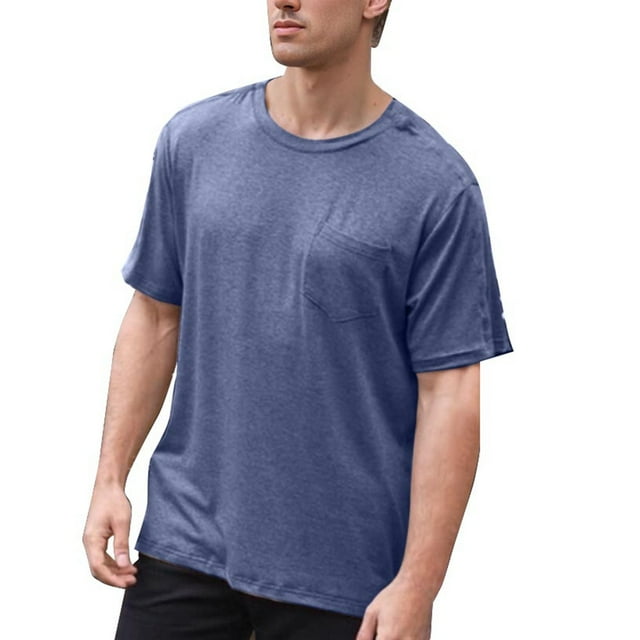 Men's Back Shoulder Shirt Recovery Can Tear Short Sleeve Full Open Side Button Dialysis Chemotherapy Clothing