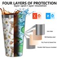 thumbnail image 3 of 16oz Tumblers Highland Cow Sunflower Boot Hat Pattern Stainless Steel Vacuum Insulated Double Wall Travel Tumbler Cups Mug with Lid and Straw,Cleaning Brush for Coffee,Tea, 3 of 4