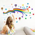 thumbnail image 1 of Un conjunto de pegatinas de pared de nubes arcoíris, globos aerostáticos y mariposas, 1 of 4