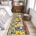 thumbnail image 4 of Farmhouse Pig Cow Wooden 2'x6' Runner Rugs for Hallway Kitchen Bedside Non Slip Washable, Black White Buffalo Plaid Entryway Rug Runners with Rubber Backing, Long Carpet Runner for Laundry Room, 4 of 8