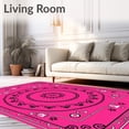 thumbnail image 2 of ODIKA 2'x3' Machine Washable Non-Slip Area Rug, Jubilant Wreath Festive Celebration Motif High Traffic Rug, Pink, 531040, 2 of 7