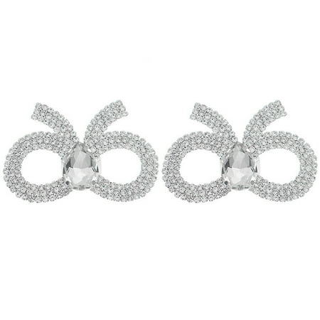 Rhinestone Shoe Buckle Chain Jewelry Clip Miss Bride Silver
