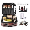 thumbnail image 2 of FORMRS Travel Makeup Bag Large Capacity Train Case Cosmetic Organizer with Adjustable Dividers, Red Vibrant Flowers, 2 of 8