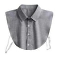 thumbnail image 1 of CSChome Fake Collar Adult Fake Collar Lapel Single Breasted False Collar Adjustable Strap Solid Color Business Collar Office Work Fake Shirt, 1 of 6