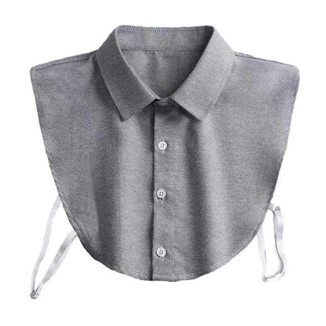 CSChome Fake Collar Adult Fake Collar Lapel Single Breasted False Collar Adjustable Strap Solid Color Business Collar Office Work Fake Shirt