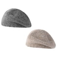 thumbnail image 1 of Boinas de cachemira, gorros de lana merino cálidos para mujer, gorro de punto de moda para invierno, 1 of 5