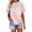 Pink, variant on MEICHEN Tops for Women Plus Size Short Sleeve Crew Neck Swing Flare Loose T Shirt Blouses Summer Clothing
