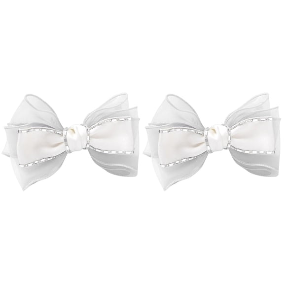 2-Pack Rhinestone Bow Hair Clips for Girls and Women, Small Elegant Hairpins and Barrettes Accessories